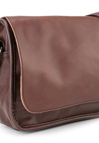 Distressed Leather Flap Shoulder Bag - Dark Brown Messenger Bags - Urban State Indonesia