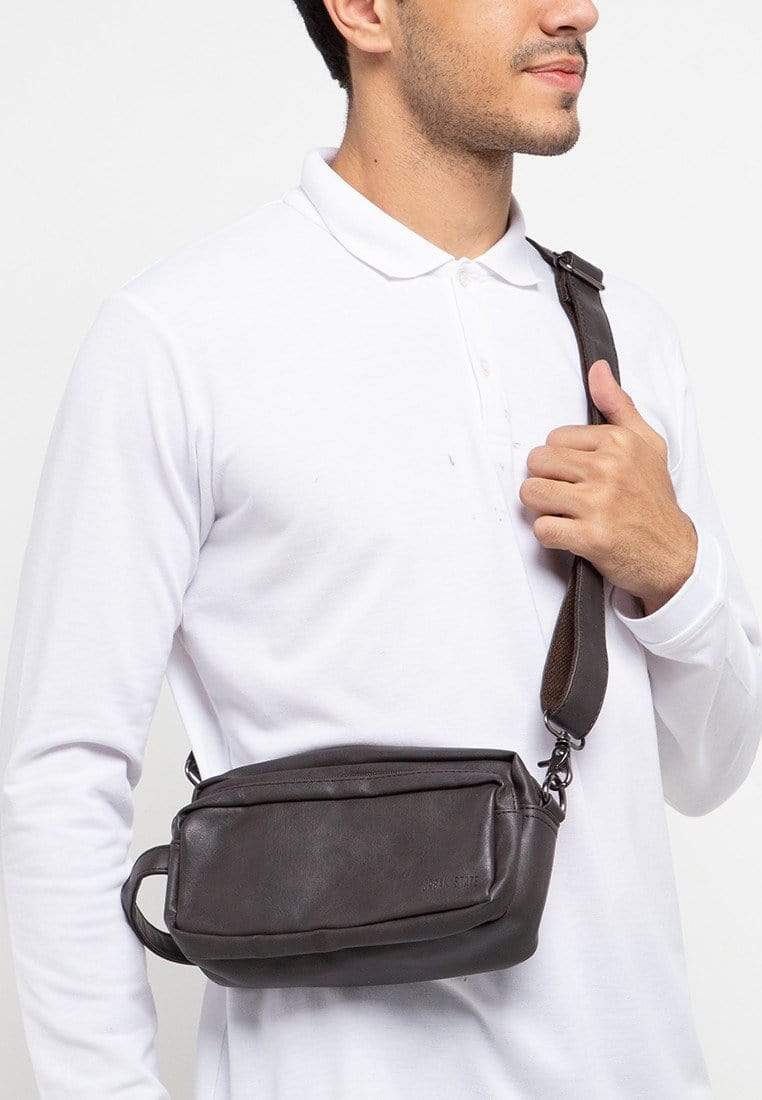 Crossbody Purse Distressed Leather Flight Crossbody Pouch Brown