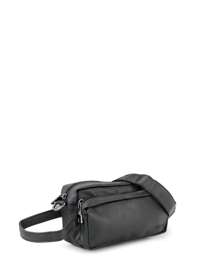 Distressed Leather Flight Crossbody Pouch - Black Clutch - Urban State Indonesia