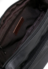 Distressed Leather Flight Crossbody Pouch - Black Clutch - Urban State Indonesia
