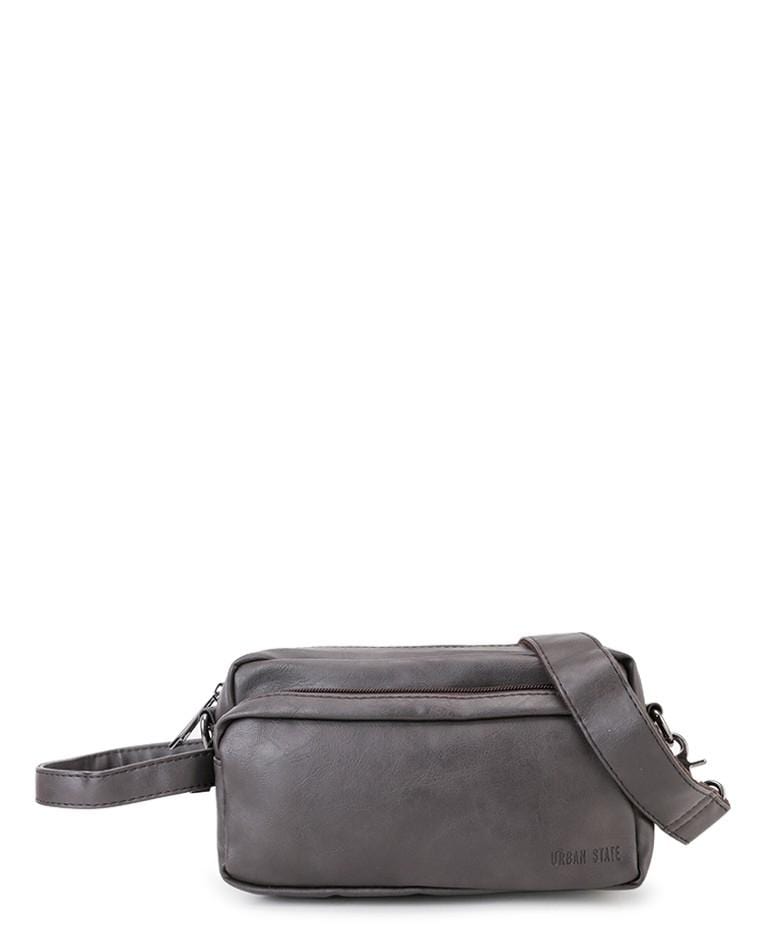 Distressed Leather Flight Crossbody Pouch - Brown Clutch - Urban State Indonesia