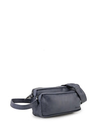 Distressed Leather Flight Crossbody Pouch - Navy Clutch - Urban State Indonesia