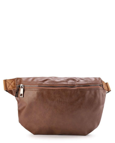 Distressed Leather Medium Bumbag - Camel