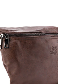 Distressed Leather Medium Bumbag - Dark Brown