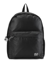 Poly Nylon Zipper Backpack - Black
