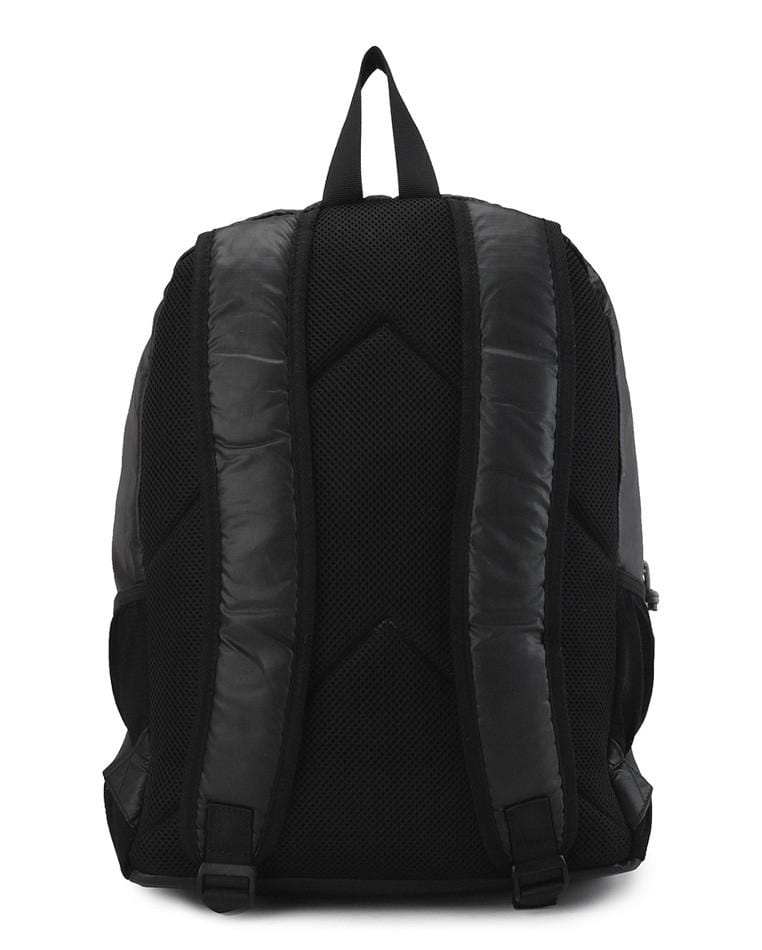 Poly Nylon Zipper Backpack - Black