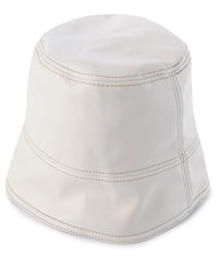 PU Leather Bucket Hat - Cream
