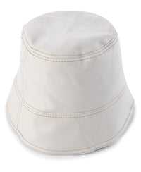 PU Leather Bucket Hat - Cream