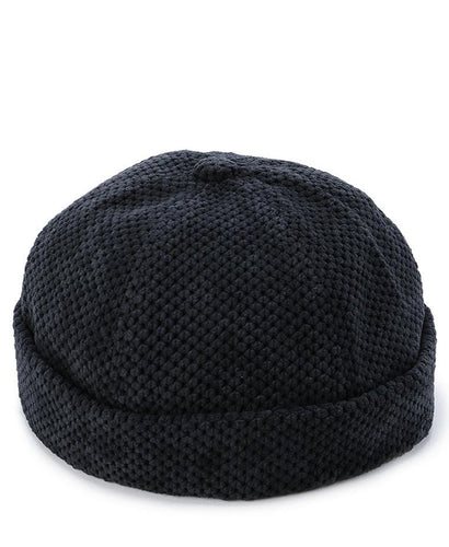 Corduroy Brimless Baseball Cap - Black