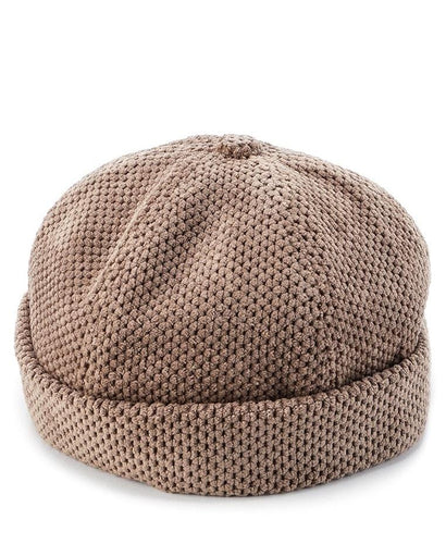 Corduroy Brimless Baseball Cap - Brown