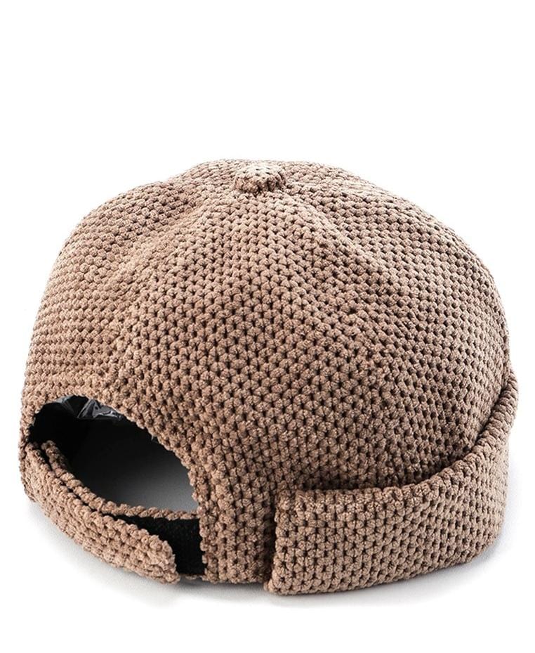 Corduroy Brimless Baseball Cap - Brown