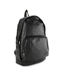 Distressed Leather Commuter Backpack - Black