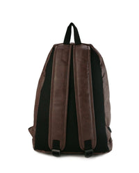 Distressed Leather Commuter Backpack - Dark Brown