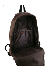 Distressed Leather Commuter Backpack - Dark Brown