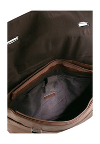 Distressed Leather Commuter Messenger Bag - Camel