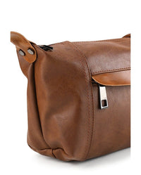 Distressed Leather Town Crossbody Bag - Camel
