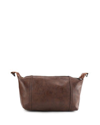 Distressed Leather Town Crossbody Bag - Dark Brown