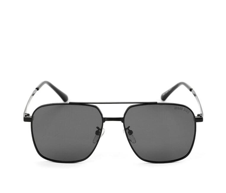 Polarized Metal Windy Aviator Sunglasses - Black Black