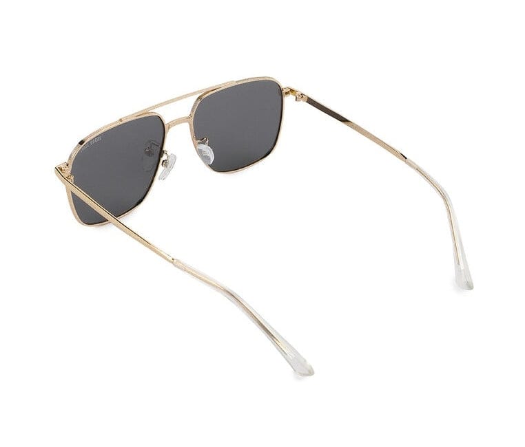 Polarized Metal Windy Aviator Sunglasses - Black Gold
