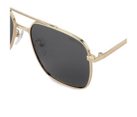 Polarized Metal Windy Aviator Sunglasses - Black Gold