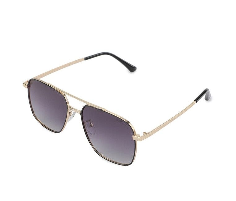 Polarized Metal Windy Aviator Sunglasses - Purple Gold