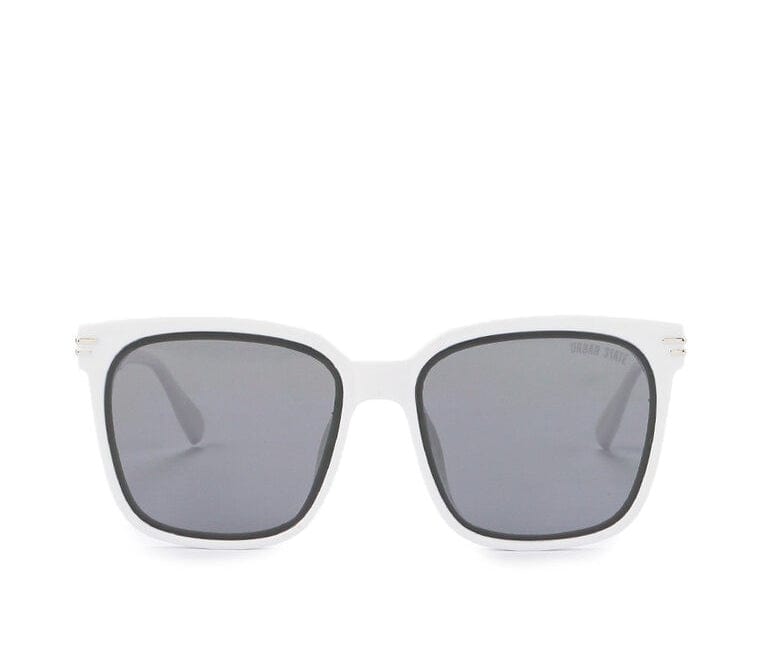 Polarized Plastic Roudy Square Sunglasses - Black White