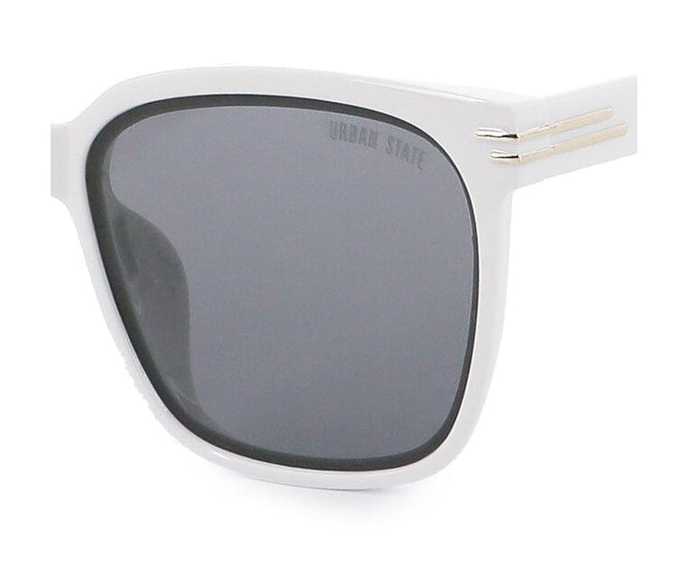 Polarized Plastic Roudy Square Sunglasses - Black White