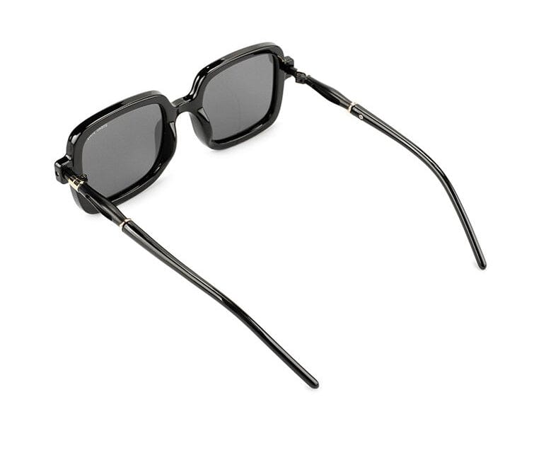 Polarized Plastic Rimo Square Sunglasses - Black Glossy