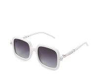 Polarized Plastic Rimo Square Sunglasses - Black White