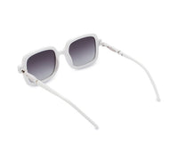Polarized Plastic Rimo Square Sunglasses - Black White