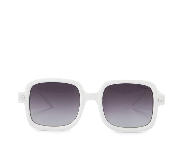 Polarized Plastic Rimo Square Sunglasses - Black White