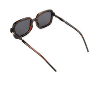 Polarized Plastic Rimo Square Sunglasses - Black Leopard