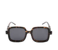 Polarized Plastic Rimo Square Sunglasses - Black Leopard