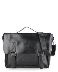 Distressed Leather Office Bag - Black Messenger Bags - Urban State Indonesia