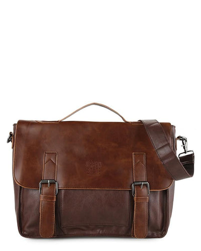 Distressed Leather Office Bag - Dark Brown Messenger Bags - Urban State Indonesia