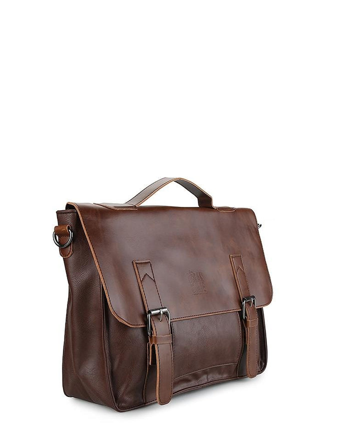 Distressed Leather Office Bag - Dark Brown Messenger Bags - Urban State Indonesia
