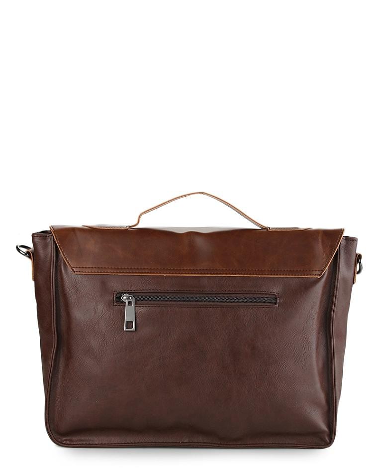 Distressed Leather Office Bag - Dark Brown Messenger Bags - Urban State Indonesia