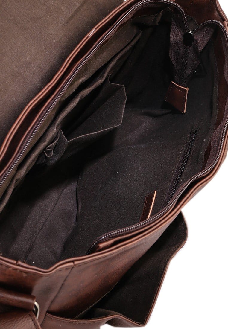 Distressed Leather EDC Medium Messenger Bag - Dark Brown Messenger Bags - Urban State Indonesia