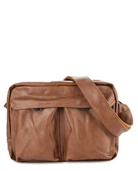Distressed Leather EDC Crossbody Bag - Camel Messenger Bags - Urban State Indonesia