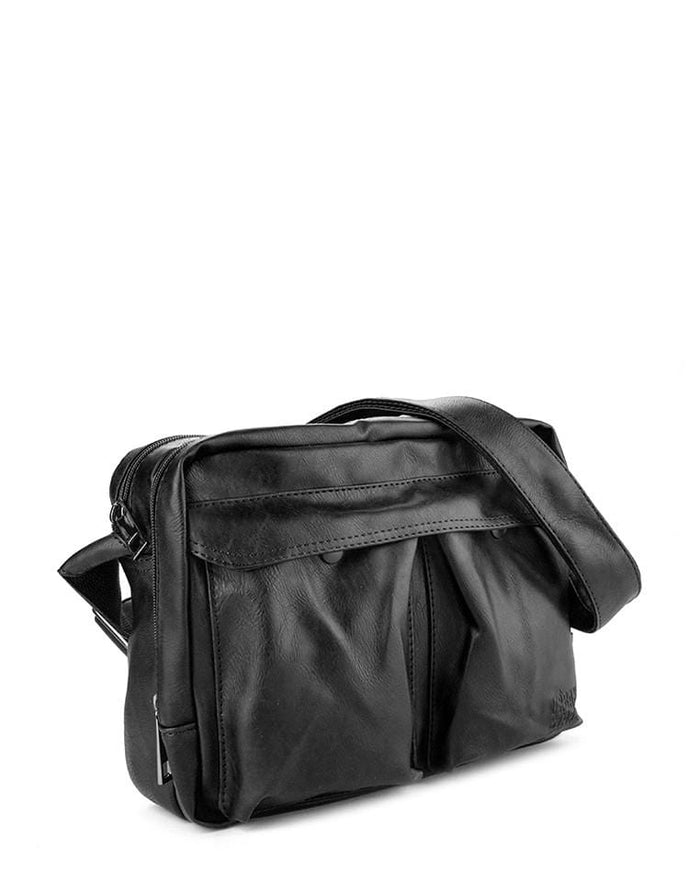 Distressed Leather EDC Crossbody Bag - Black Messenger Bags - Urban State Indonesia
