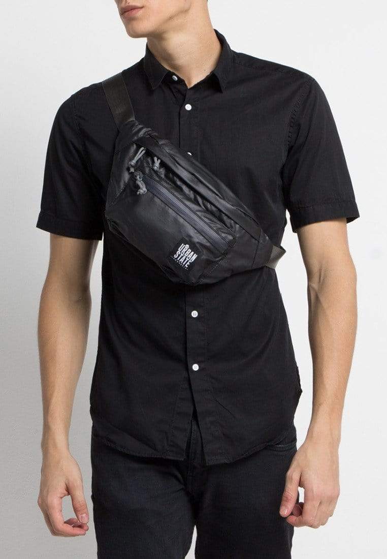 Poly Nylon Small Waist Pack - Black Waist Packs - Urban State Indonesia