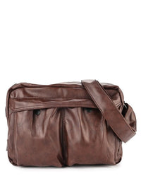 Distressed Leather EDC Crossbody Bag - Dark Brown Messenger Bags - Urban State Indonesia