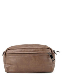 Distressed Leather Crossbody Pouch - Camel Messenger Bags - Urban State Indonesia