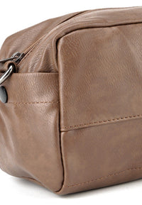 Distressed Leather Crossbody Pouch - Camel Messenger Bags - Urban State Indonesia