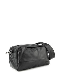 Distressed Leather Crossbody Pouch - Black Messenger Bags - Urban State Indonesia