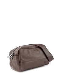 Distressed Leather Crossbody Pouch - Dark Brown Messenger Bags - Urban State Indonesia