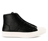 Drawstring Lace Up High Top Sneakers - Black Sneaker - Urban State Indonesia