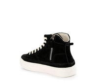 Zipped Lace Up High Top Sneakers - Black Sneaker - Urban State Indonesia