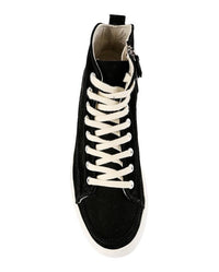 Zipped Lace Up High Top Sneakers - Black Sneaker - Urban State Indonesia
