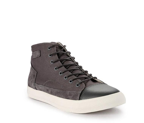 Suede Lace Up High Top Sneakers - Grey Sneaker - Urban State Indonesia